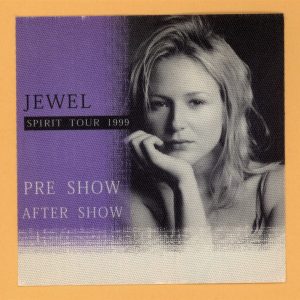 Jewel 1999 Spirit Concert Tour AFTER SHOW Backstage Pass