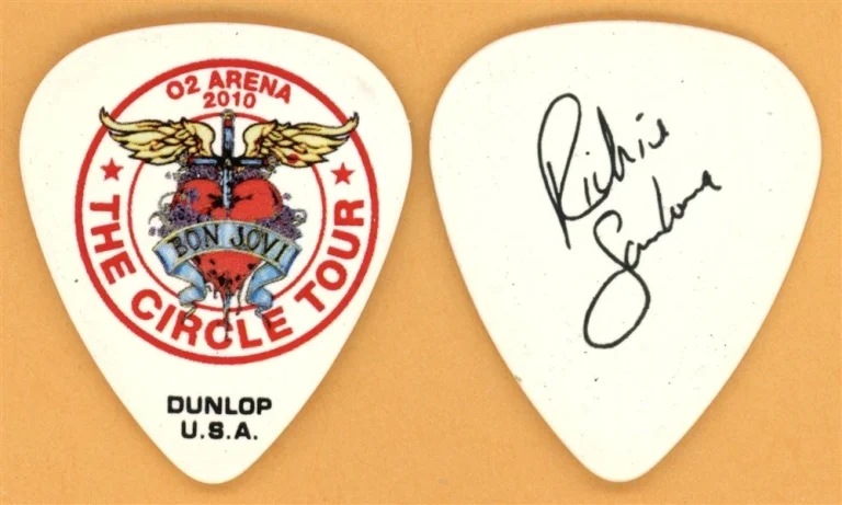 Bon Jovi Richie Sambora Vintage Guitar Pick - 2010 The Circle UK O2 Tour