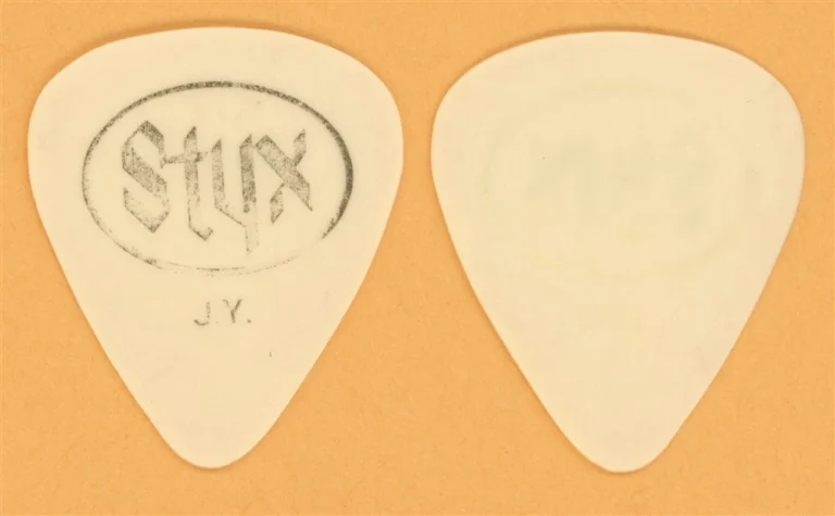 Styx James Young Bone White Vintage Guitar Pick - 1978 Tour