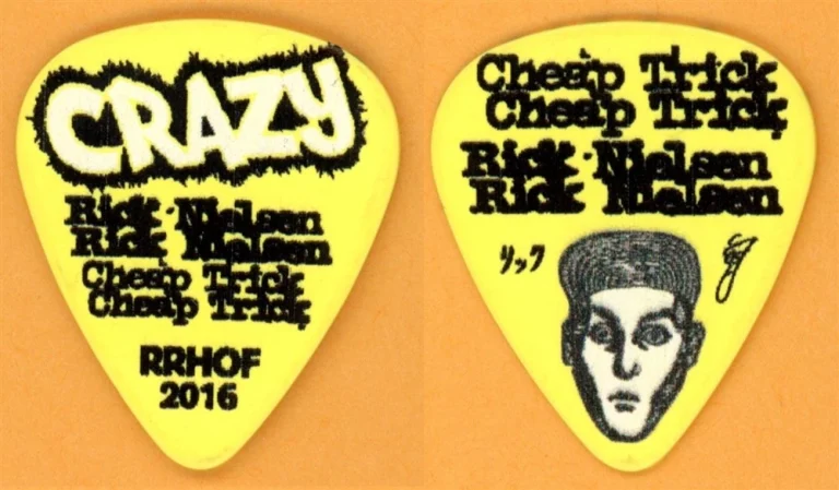 Cheap Trick Rick Nielsen YELLOW CRAZY Guitar Pick - 2016 Rock & Roll HOF Tour
