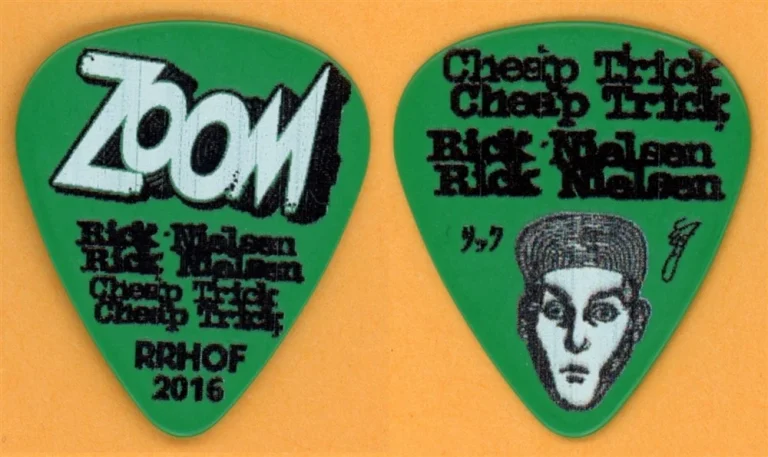 Cheap Trick Rick Nielsen GREEN ZOOM Guitar Pick - 2016 Rock & Roll HOF Tour