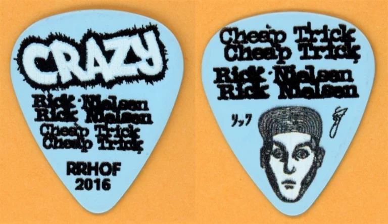 Cheap Trick Rick Nielsen BLUE CRAZY Guitar Pick - 2016 Rock & Roll HOF Tour
