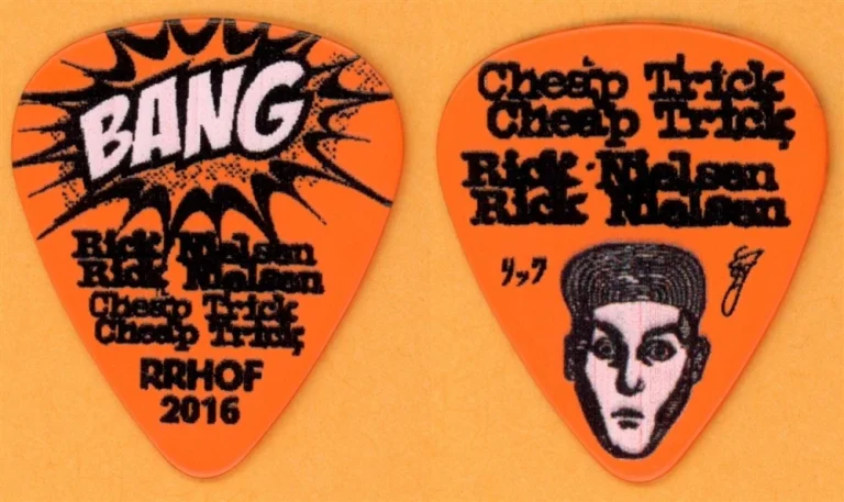 Cheap Trick Rick Nielsen ORANGE BANG Guitar Pick - 2016 Rock & Roll HOF Tour
