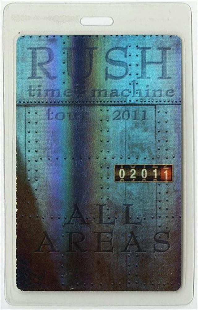 Rush 2011 Time Machine Concert Tour All Areas Laminate Backstage Pass