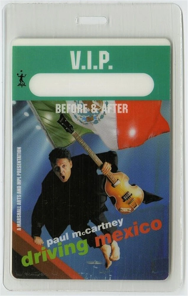 Paul McCartney 2002 Driving Rain Concert Tour VIP Laminated Backstage Pass