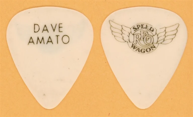 REO Speedwagon Dave Amato (Gold) Vintage Guitar Pick - 1991 Half Way Tour