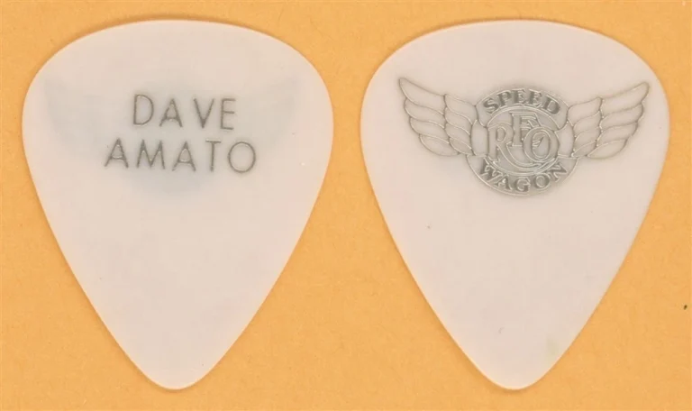 REO Speedwagon Dave Amato (Silver) Vintage Guitar Pick - 1991 Half Way Tour