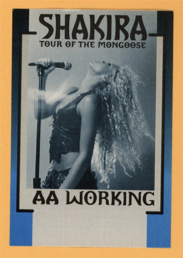 Shakira 2001 Tour of The Mongoose Concert ALL ACCESS Backstage Pass