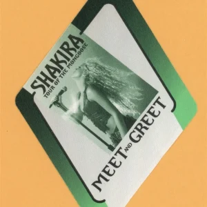Shakira 2001 Tour of The Mongoose Concert MEET & GREET Backstage Pass