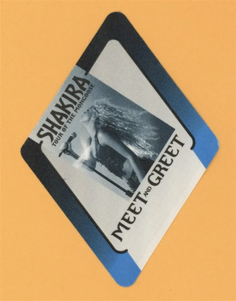 Shakira 2001 Tour of The Mongoose Concert MEET & GREET Backstage Pass