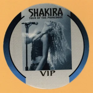 Shakira 2001 Tour of The Mongoose Concert VIP Backstage Pass