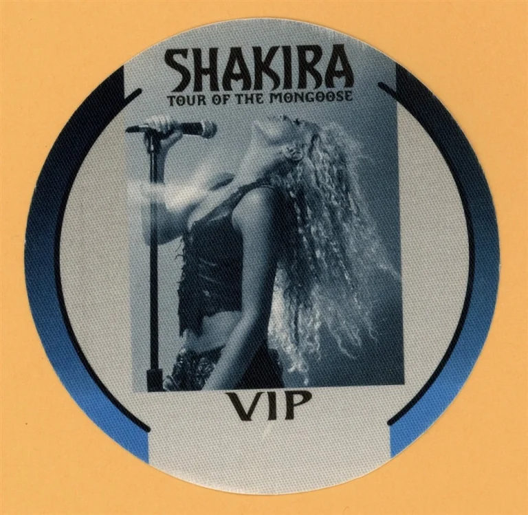 Shakira 2001 Tour of The Mongoose Concert VIP Backstage Pass