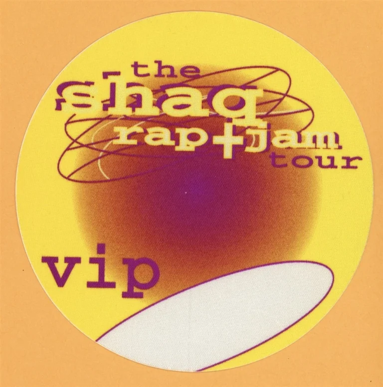 Shaquille O'neal 1997 Rap + Jam Tour VIP Backstage Pass