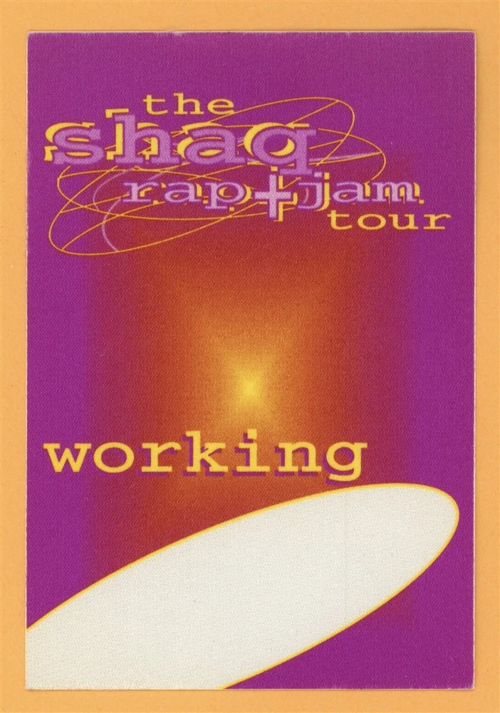 Shaquille O'neal 1997 Rap + Jam Tour Working Backstage Pass