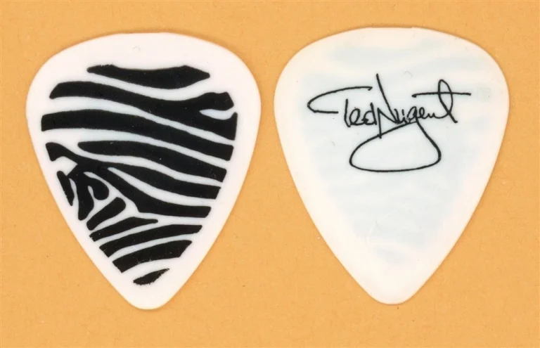 Ted Nugent Zebra Stripe Vintage Guitar Pick - 1988 Lick 'Em Tour