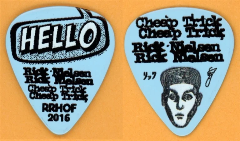 Cheap Trick Rick Nielsen BLUE HELLO Guitar Pick - 2016 Rock & Roll HOF Tour