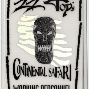 ZZ Top 1996 Continental Safari Tour Foil Working Crew Laminated Backstage Pass