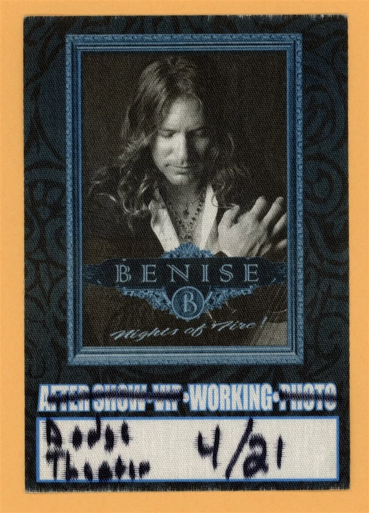 Benise 2009 Nights of Fire Concert Tour Backstage Pass