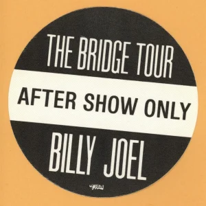 Billy Joel 1986 The Bridge Concert Tour After Show Backstage Pass