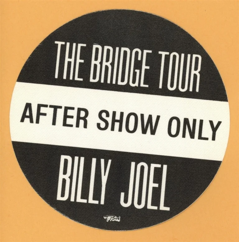 Billy Joel 1986 The Bridge Concert Tour After Show Backstage Pass
