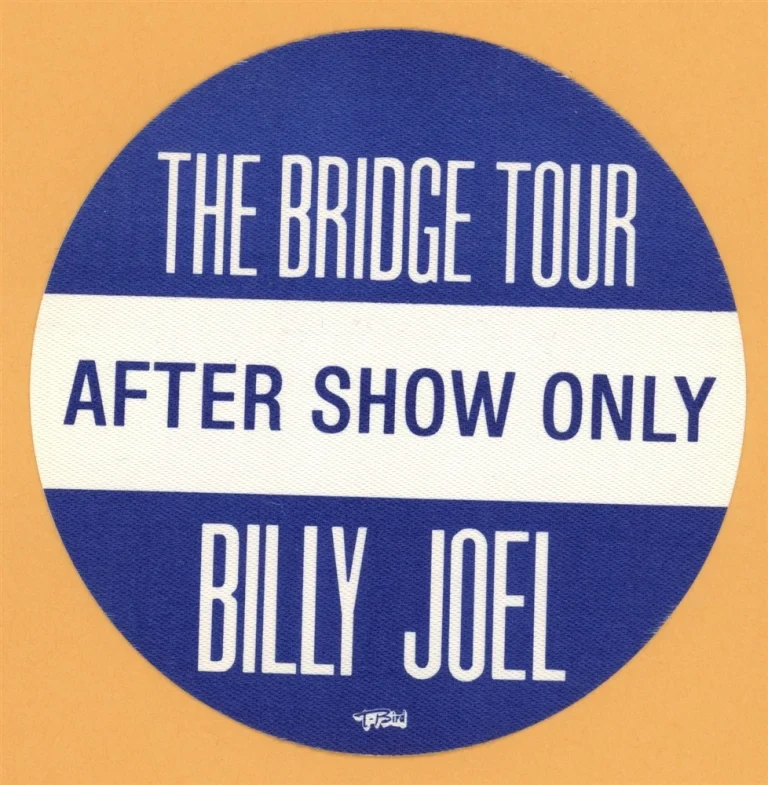 Billy Joel 1986 The Bridge Concert Tour After Show Backstage Pass