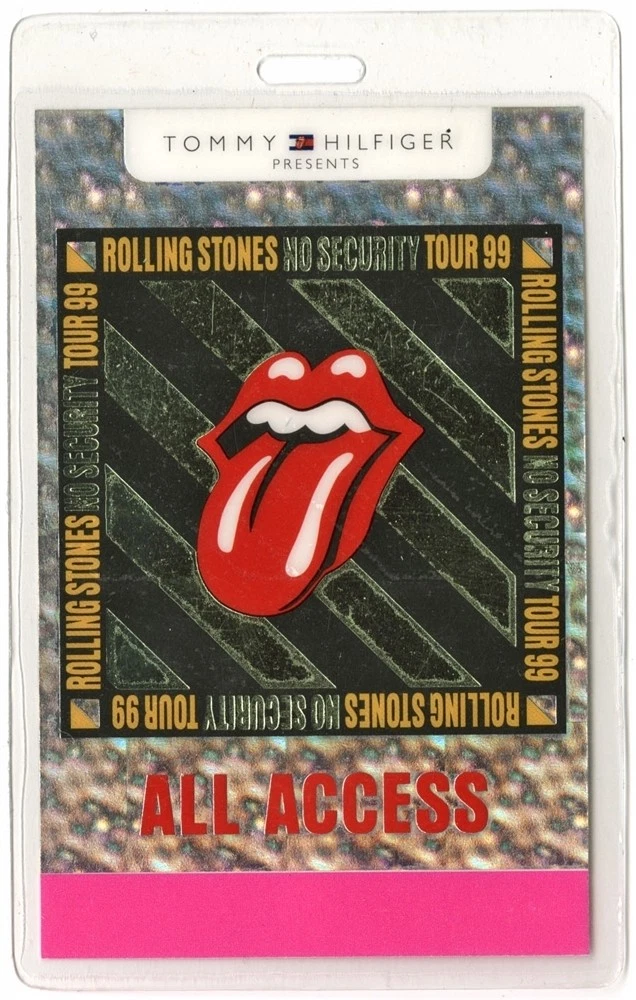 Rolling Stones 1999 No Security Tour AA Laminated Backstage Pass