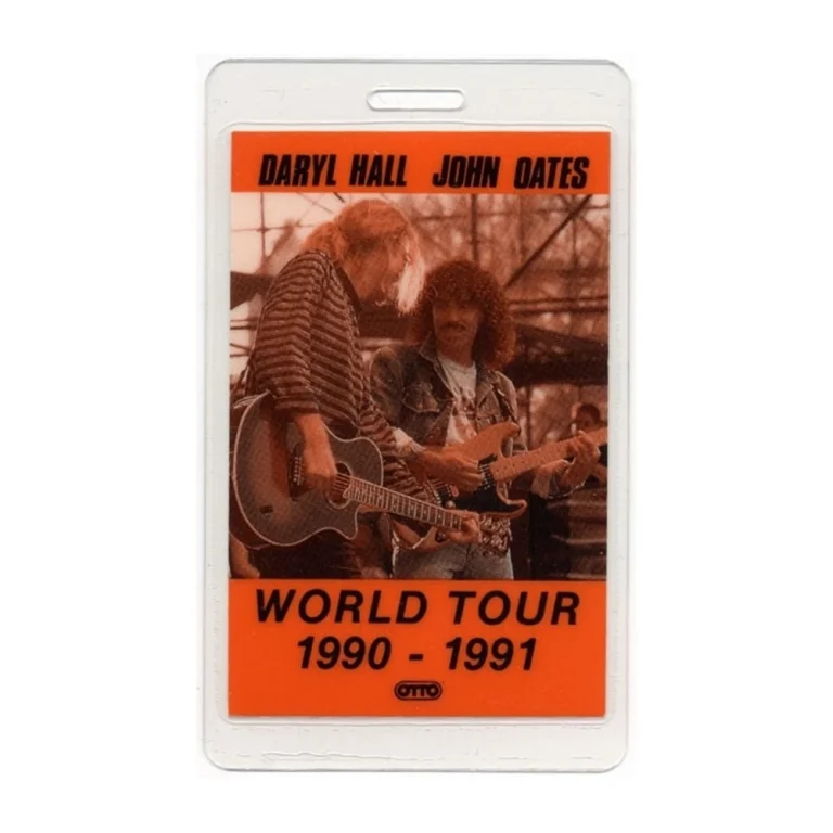 Hall & Oates 1990 Change of Season Tour Vintage VIP Laminated Backstage Pass