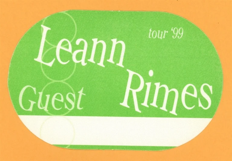 Leann Rimes Satin Vintage Backstage Pass - 1999 Tour