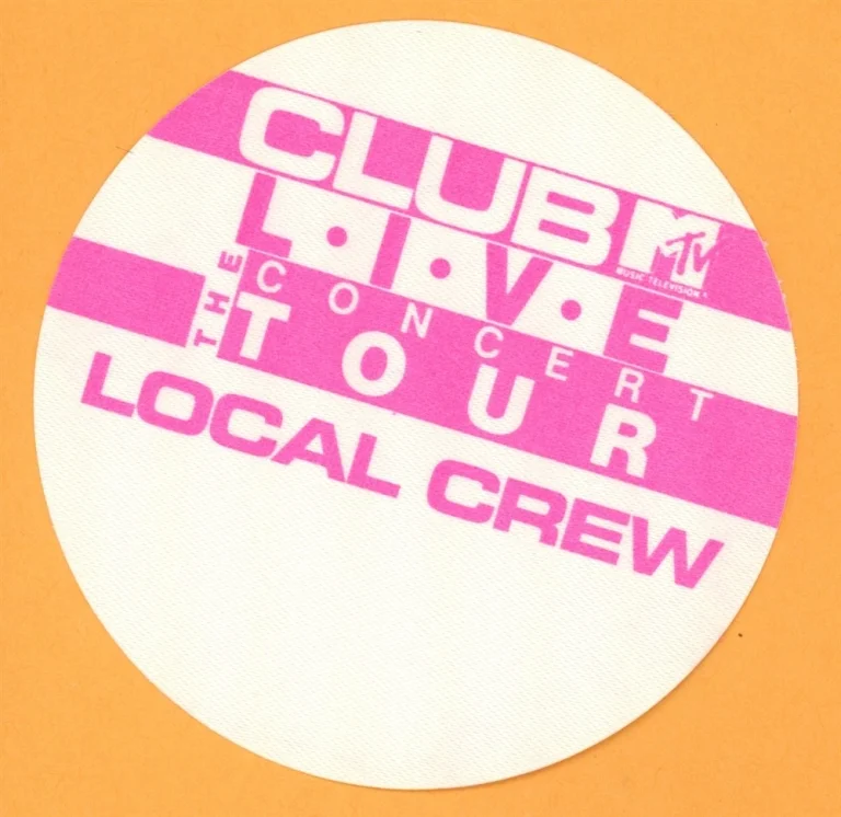 MTV Satin Music Tour Vintage Backstage Pass - VMA