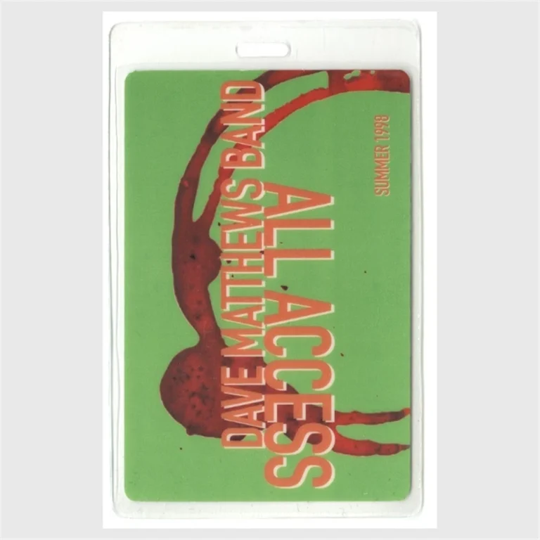 Dave Matthews 1998 Concert Tour Laminated Backstage Pass