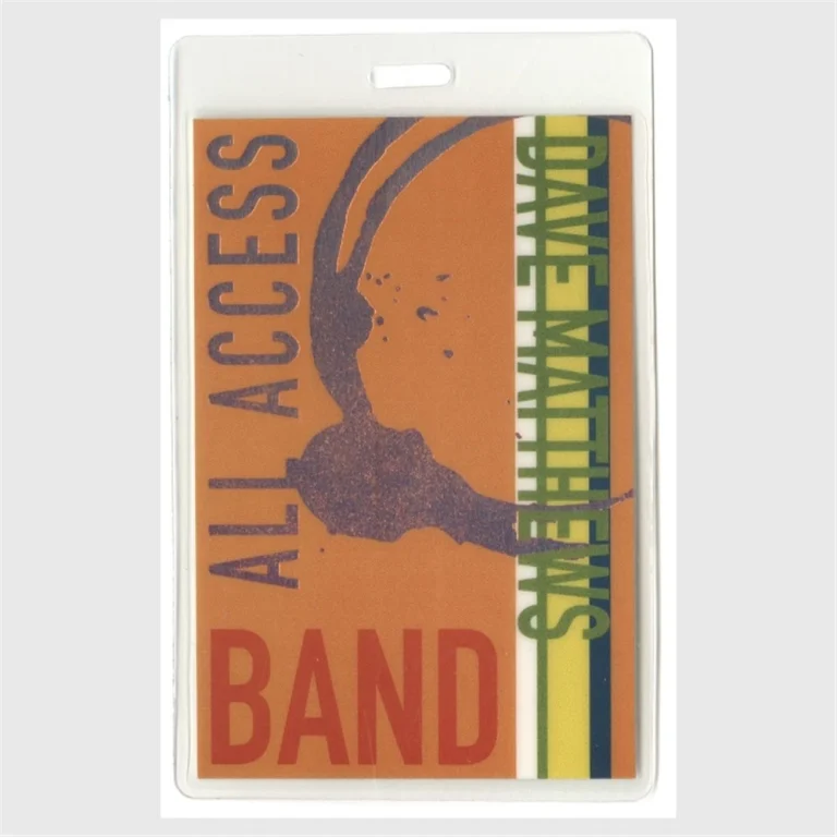 Dave Matthews 1998 Concert Tour All Access Laminated Backstage Pass