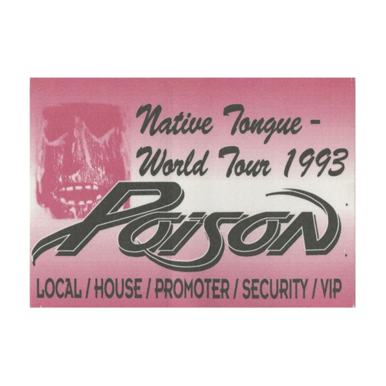 Poison 1993 Native Tongue Concert Tour Crew Backstage Pass