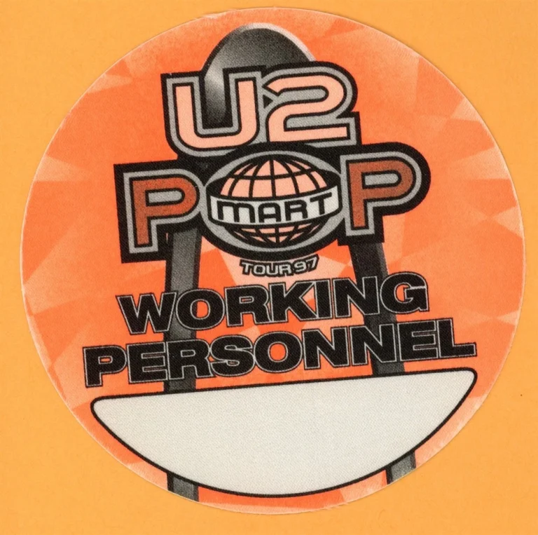 U2 1997 Pop Concert Tour Working Backstage Pass