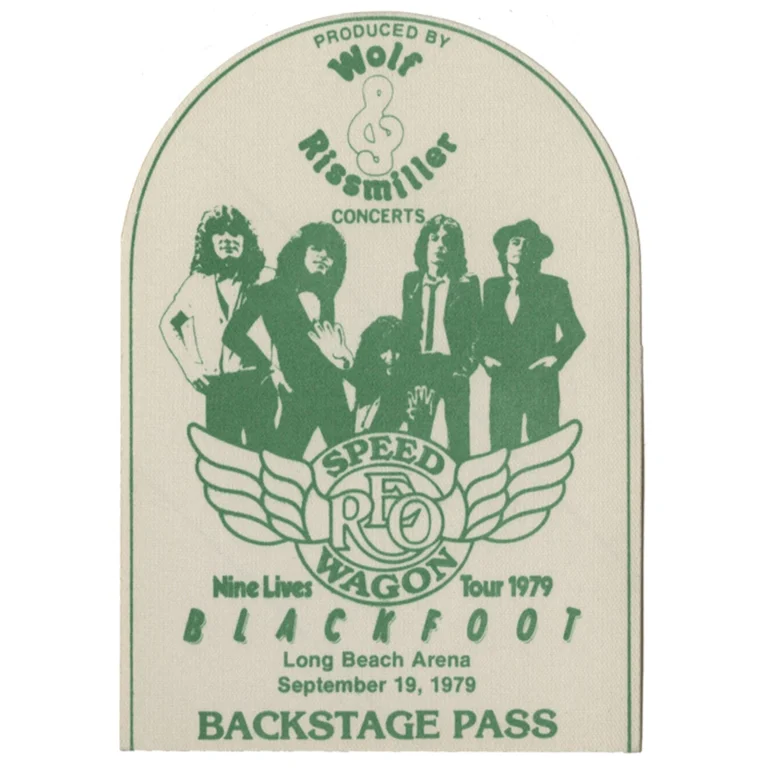 REO Speedwagon 1979 Nine Lives Concert Tour w/ Blackfoot Vintage Backstage Pass