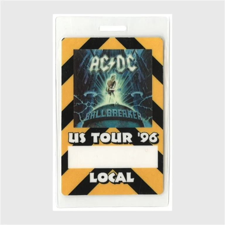 AC/DC 1996 Ballbreaker Concert Tour Local Crew Laminated Backstage Pass