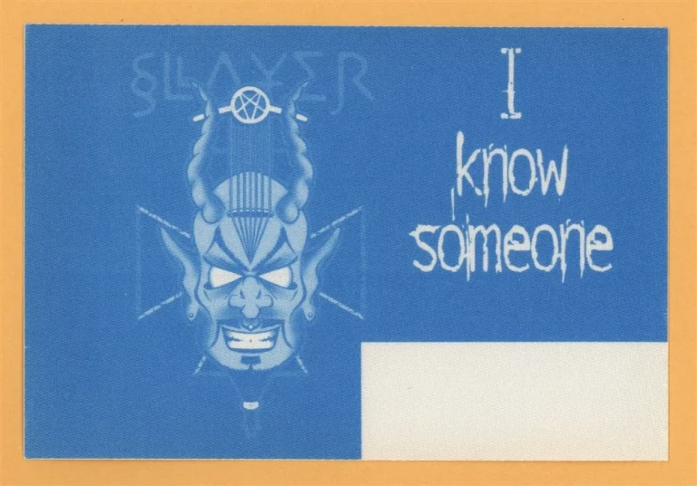 Slayer 1998 Diabolus in Musica Concert Tour All Access Backstage Pass