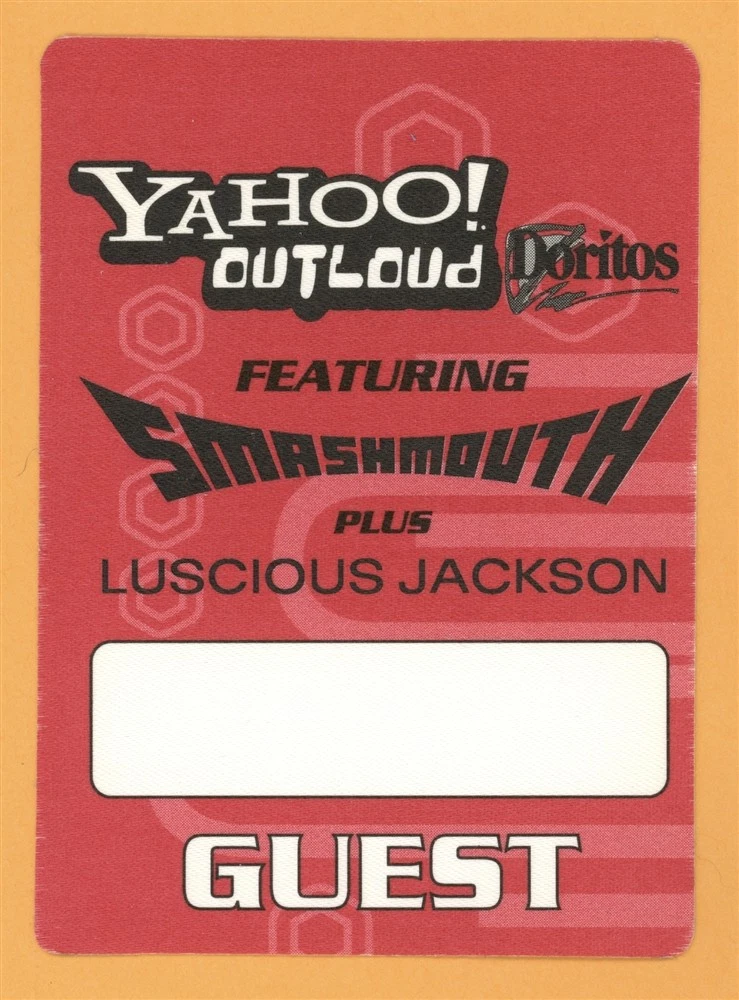 Smash Mouth 2000 Concert Tour GUEST Backstage Pass