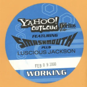 Smash Mouth 2000 Concert Tour WORKING Backstage Pass