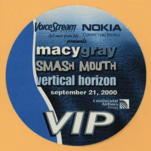 Smash Mouth 2000 w/ Vertical Horizon Concert Tour VIP Backstage Pass