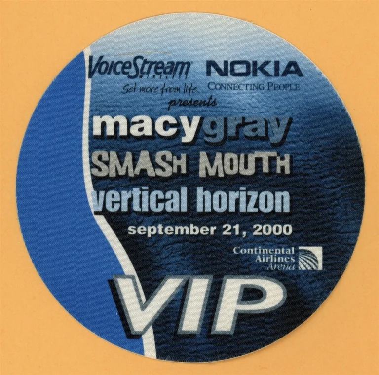 Smash Mouth 2000 w/ Vertical Horizon Concert Tour VIP Backstage Pass