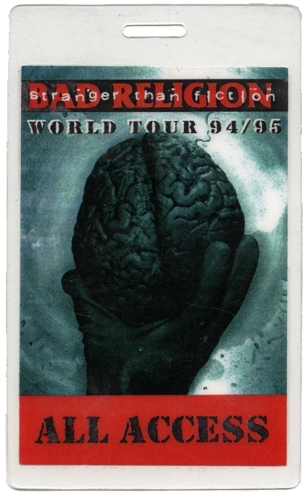 Bad Religion 1994 Laminated Backstage Pass Stranger than Fiction Tour