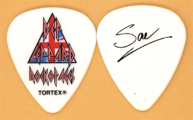 Def Leppard Rick Savage Vintage Guitar Pick - 2012 Rock of Ages Tour