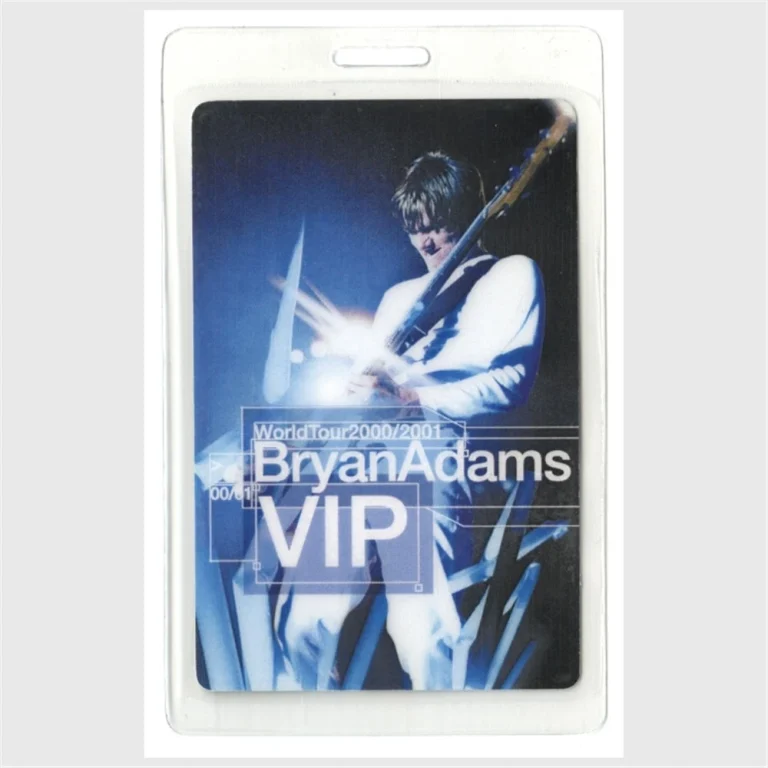 Bryan Adams 2000-2001 Concert Tour Laminated Backstage Pass VIP