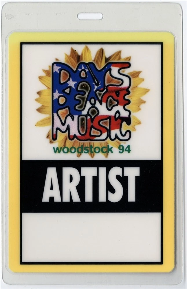 Woodstock 1994 Concert w/ Bob Dylan Aerosmith Metallica Laminated Backstage Pass