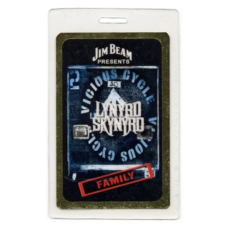 Lynyrd Skynyrd 2003 Vicious Cycle Concert Tour Laminated Backstage Pass