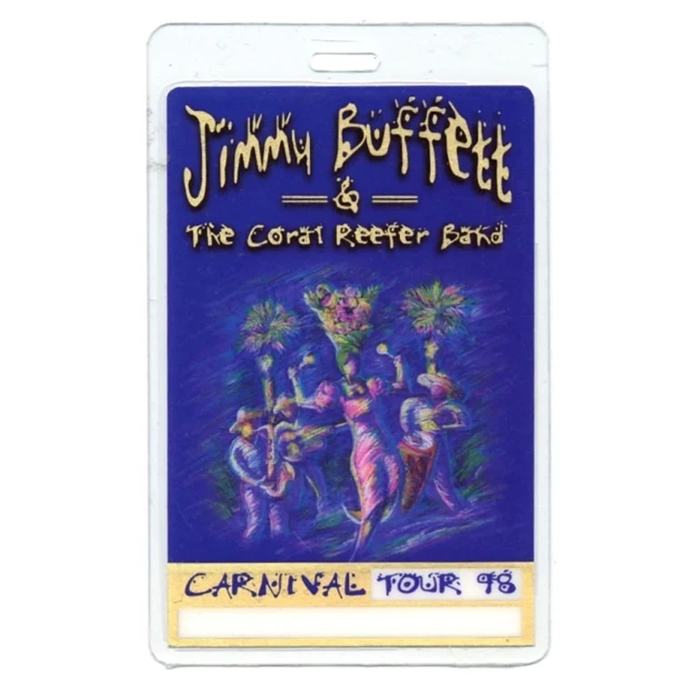 Jimmy Buffett 1998 Don't Stop the Carnival Concert Tour Laminated Backstage Pass