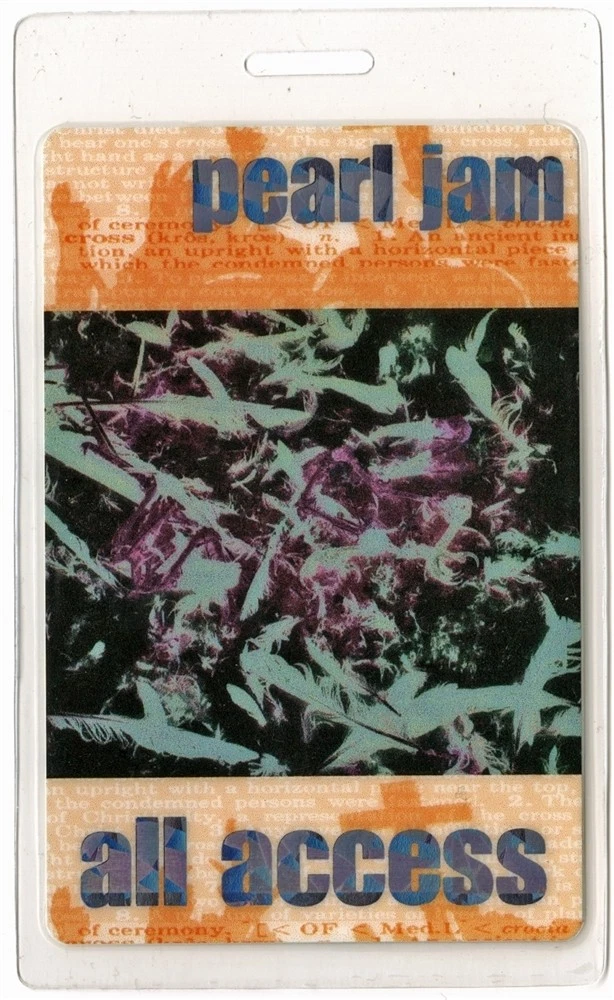 Pearl Jam 1998 Yield Concert Tour All Access Laminated Backstage Pass