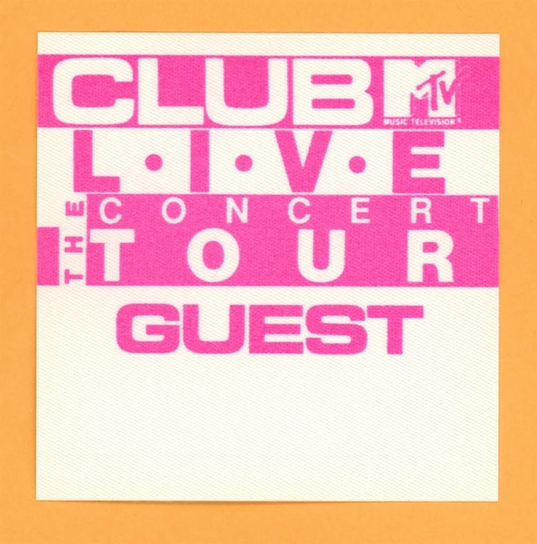 MTV Satin Music Tour Vintage Backstage Pass - VMA