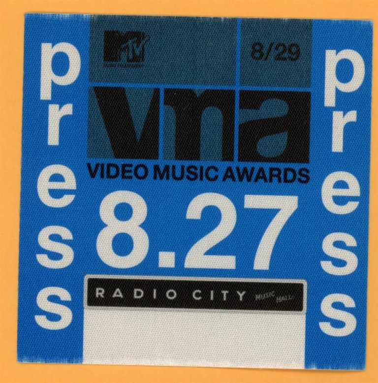 MTV Satin Music Tour Vintage Backstage Pass - VMA