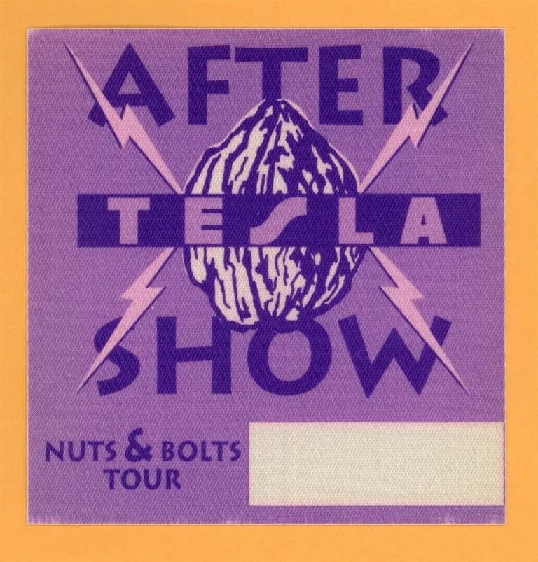 Tesla 1994 Nuts & Bolts Concert Tour After Show Backstage Pass